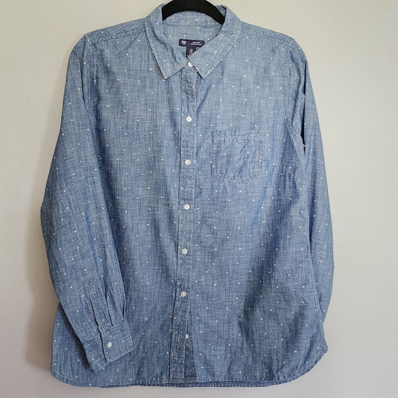 Women's Gap Button Down Shirt Size M Blue - Picture 1 of 11